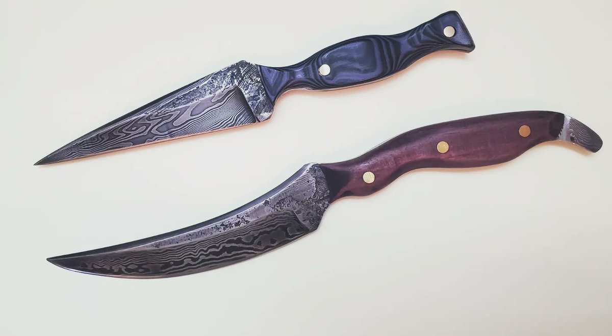 Jmac8907's tweet photo. Went forging with @carou_cell during our honeymoon. I made the dirk and she made the axe. It was her first time and she did one hell of a job. https://t.co/puupCl0XxA