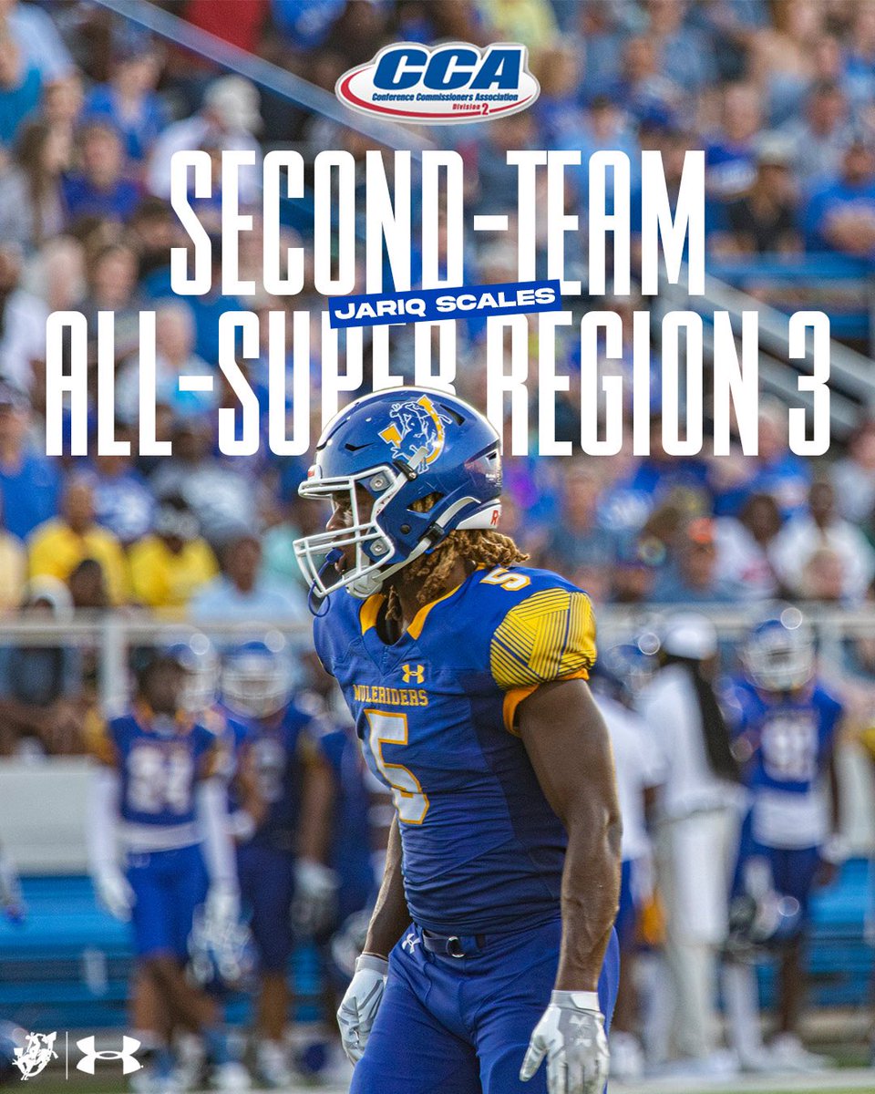 𝚑𝚎𝚊𝚟𝚢𝚠𝚎𝚒𝚐𝚑𝚝. 

👏🏈 Big congratulations to R-So. Jariq Scales on earning his first D2CCA All-Super Region 3 honor‼️⚖️💪

#GoMuleriders #LetsRide #Muleriders100