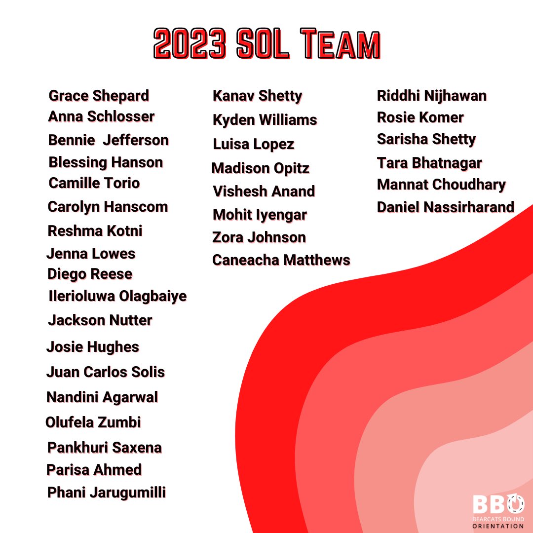 UCBearcatsBound's tweet image. Please welcome our new 2023 SOL team. We are so excited for the ‘23 BBO  season ❤️🐾 #BBOletsgo