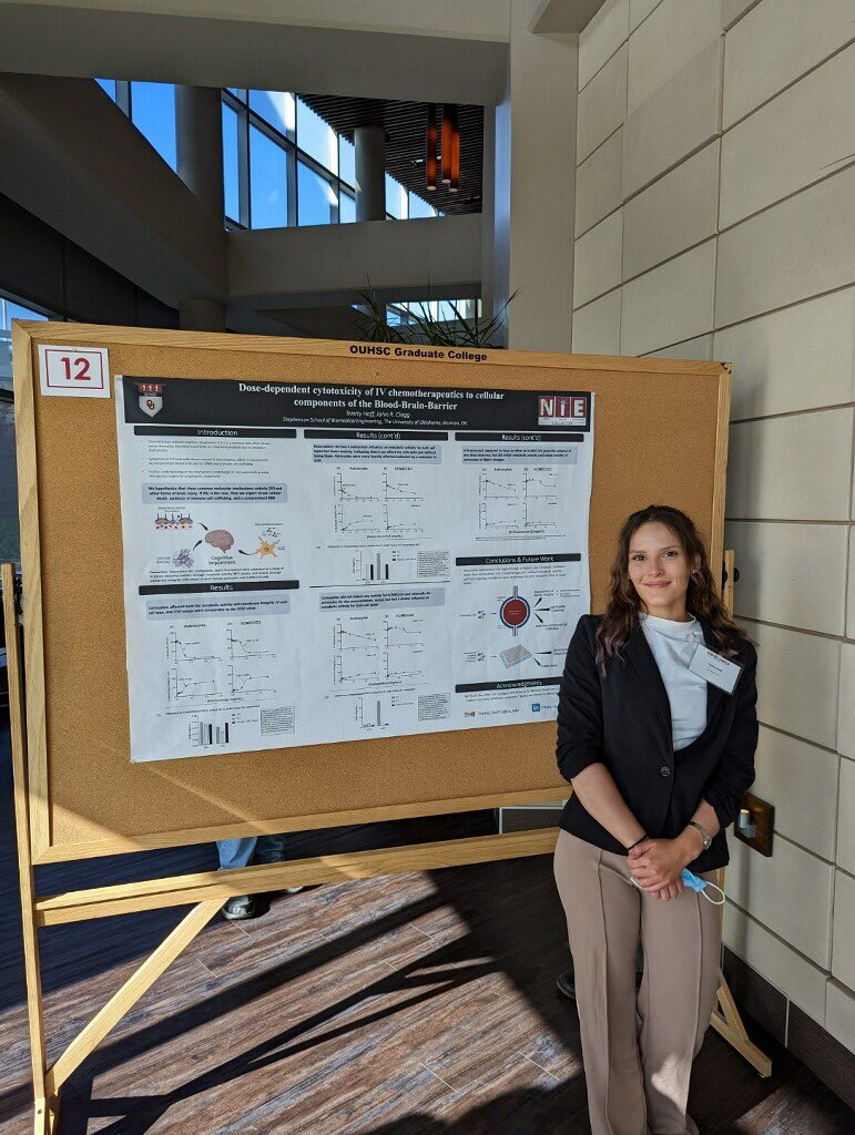JohnRClegg's tweet photo. Having a great time at the @StephensonCC #End2Cancer meeting! Presenting our lab’s research on cytokine delivery and great poster presentations by @sbme_ou grad students @RanaAjeeb and Trinity Hoff! Major cancer and immunoengineering research in OK! https://t.co/AcV0yIjNHE