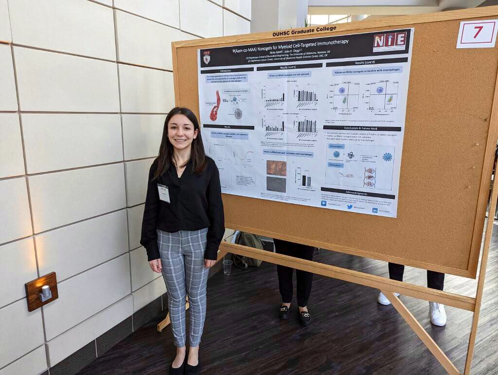 JohnRClegg's tweet photo. Having a great time at the @StephensonCC #End2Cancer meeting! Presenting our lab’s research on cytokine delivery and great poster presentations by @sbme_ou grad students @RanaAjeeb and Trinity Hoff! Major cancer and immunoengineering research in OK! https://t.co/AcV0yIjNHE
