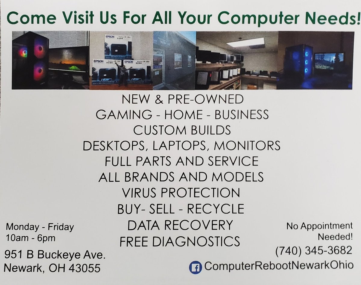 rebootcomputer5's tweet photo. #newarkohio #computerrepair #lickingcounty #computers #deals #heathohio #Christmas #COMPUTERREBOOT #ColumbusOhio https://t.co/0VdiYs2tI7