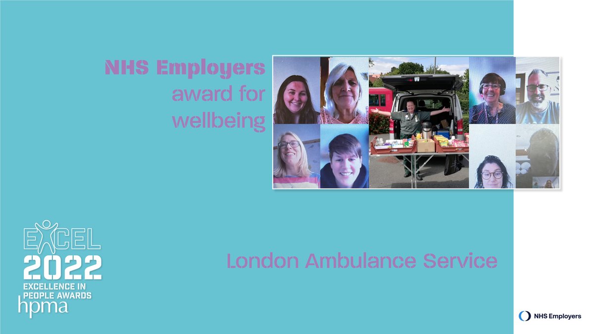HPMAAwards's tweet photo. Congratulations to the winners of the @NHSEmployersAward for Wellbeing – London Ambulance Service Wellbeing Hub @Ldn_Ambulance #HPMAAwards https://t.co/IXCFQw6ySG