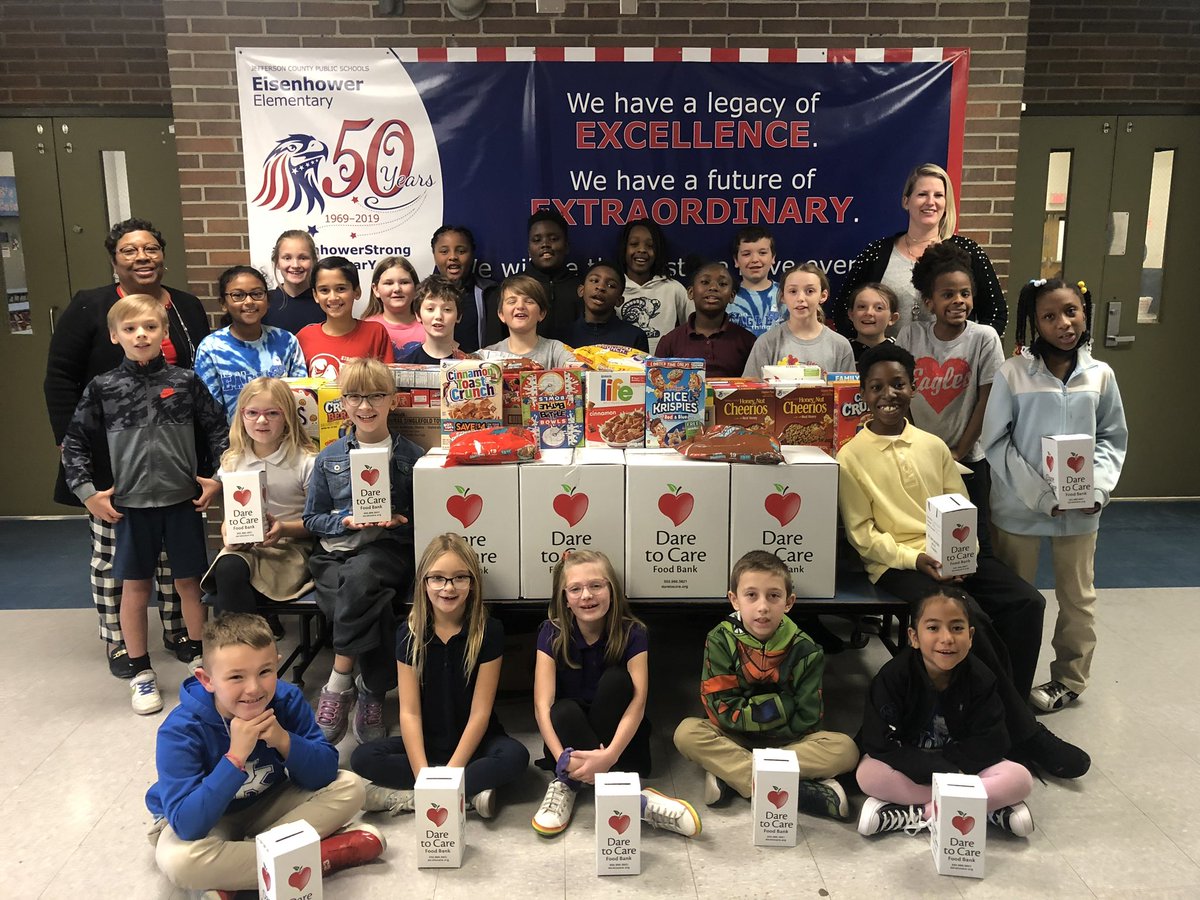 Our Student Council organized a school wide cereal drive to donate to @daretocarefb Their project collected over 100 boxes of cereal and $100 in cash to donate to the cause of fighting hunger in our community. The spirit of giving is strong in the Eagle community!