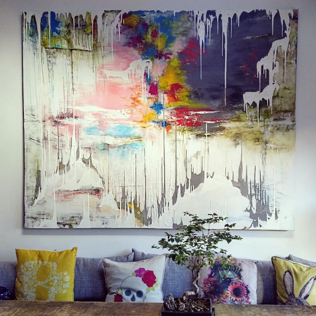 StuartBeckArt's tweet photo. This painting never fails to get some comments when people are over at our house. It's a good 8 years old now and I still love seeing it, especially when the light hits it at different angles!

#loveabstract #loveabstractart #abstractpainting #originalartworks #originalabstr… https://t.co/eRzrnYD33R