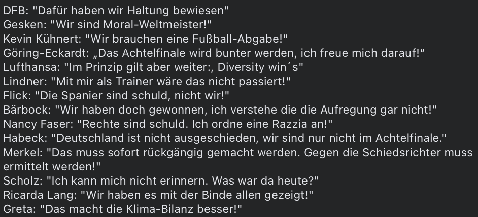 Erste Reaktionen aus Berlin ;-)