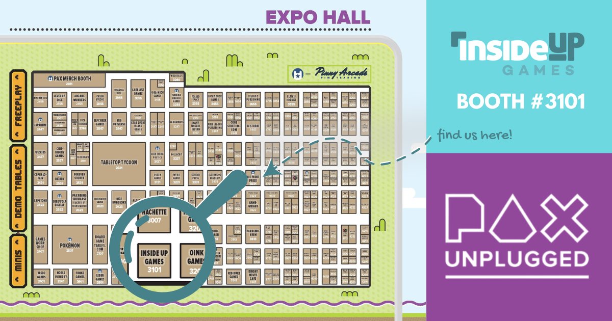 Inside Up Games will be at PAX Unplugged! 🎉Our booth # is 3101.

We'll have copies of Block and Key available to take home or demo, City: Builder Ancient World, 7 Souls, and more. 

Our neighbors are OINK Games, Devir Americas, and Hachette. We can't wait to see you tomorrow!