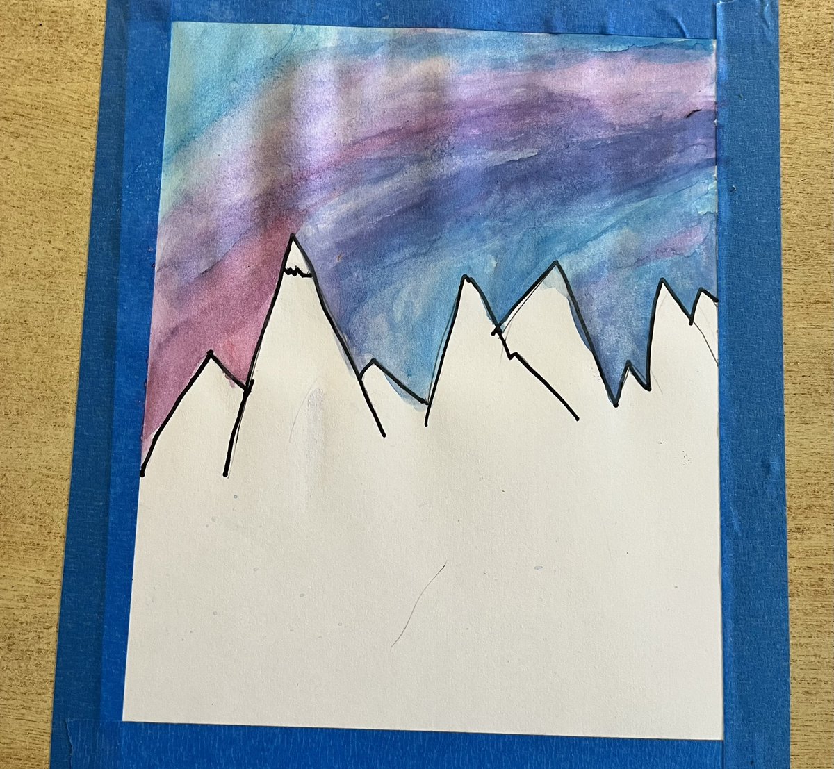 Grade 5’s we’re so excited to get to paint today! Step 1 of our water colouring masterpieces complete… Tomorrow we add the finishing touches 🎨