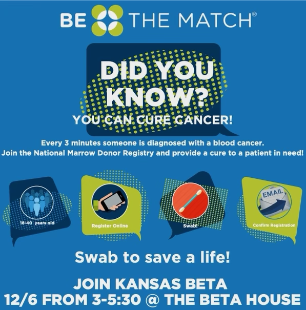 We are hosting an event with Be the Match at our house (1425 Tennessee St., Lawrence, KS) on December 6th! Please join us in helping the National Bone Marrow Donor Registry! Learn more at instagram.com/bucketsofluke/ and posthope.org/luke-strong