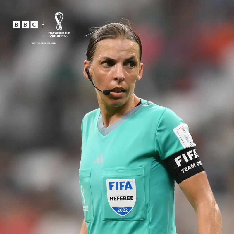 BBCSport's tweet photo. Stephanie Frappart became the first woman to referee a men's World Cup game.

So when might a woman take charge of a Premier League game in England?

#BBCWorldCup #BBCFootball