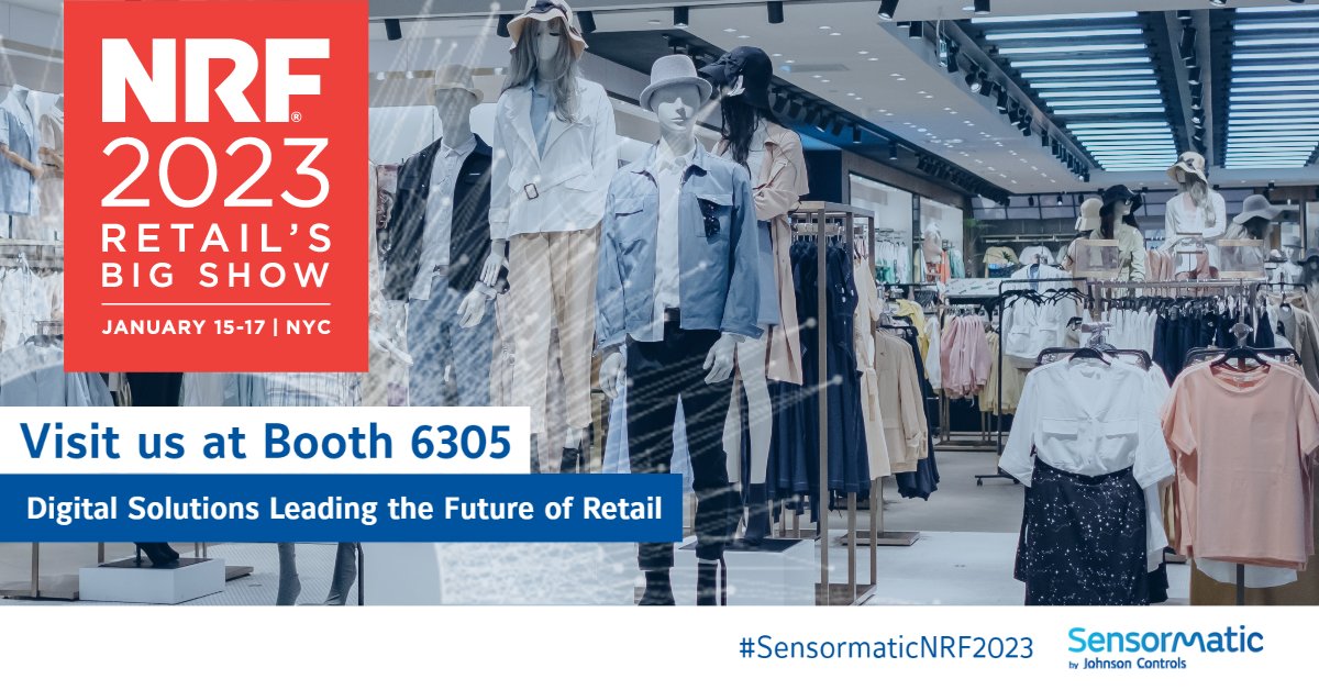 Sensormatic's tweet photo. @Sensormatic Solutions is excited to attend @NRFBigShow 2023 next month! Visit us at booth 6305 to explore our digital solutions leading the future of #Retail or to schedule a meeting, click here: https://t.co/NwYb1W7UXt

#SensormaticNRF2023 #NRF2023 https://t.co/B44BHGQ1zE