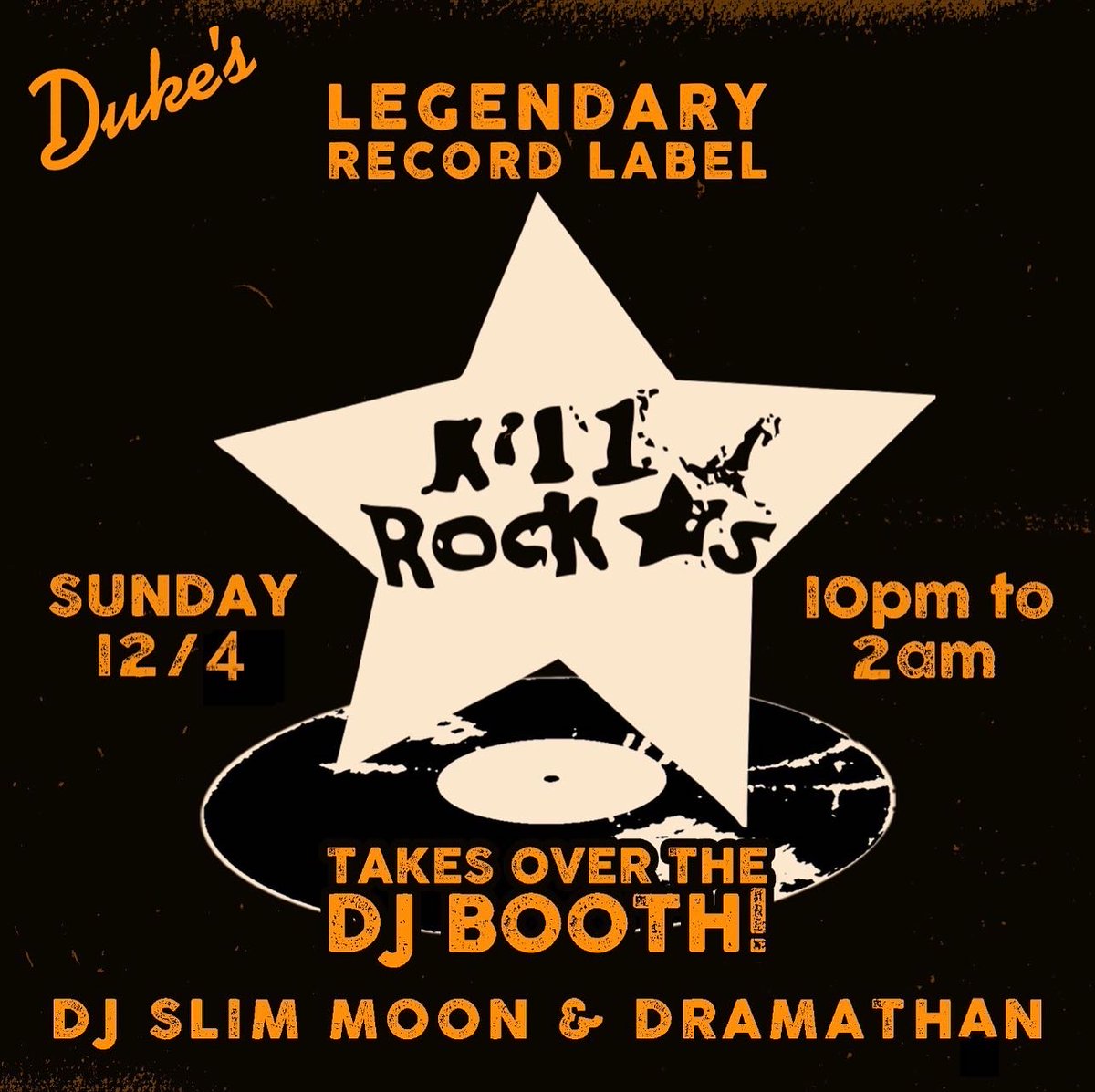 Come party with KRS in Nashville this Sunday 12/4 at Duke's! With DJ sets by Slim Moon + Dramathan!
