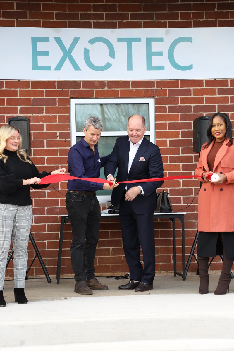 exotec's tweet photo. We are doubling down on our global presence with today's #GrandOpening of our North American HQ in #Atlanta! @GAChamber https://t.co/RuV6nl9op5