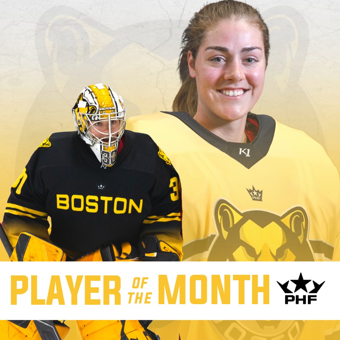 TheBostonPride's tweet photo. That's our goalie!! 

Today, the PHF named Corinne Schroeder November's Player of the Month (in her first month in the league, no less 👀)!
Read more: https://t.co/NkNzmZXfB9 https://t.co/zV68b8XocD