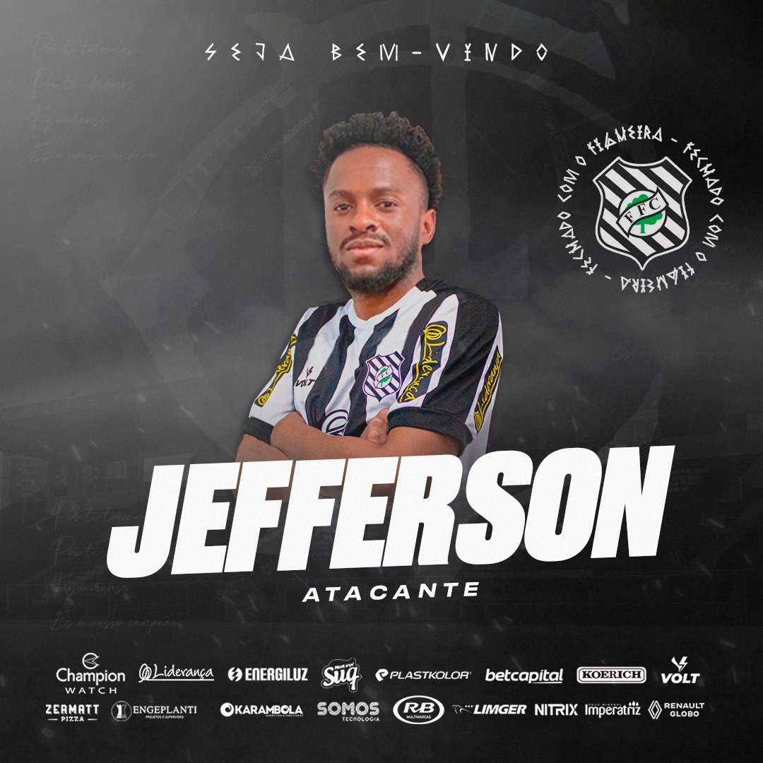 O Figueirense informa a contratação do atleta Jefferson. Seu vínculo com o alvinegro vai até o final da próxima temporada.
⠀
Jefferson tem 25 anos e atua como atacante. Seu último clube foi o Ypiranga-RS.
⠀
Saiba mais: bit.ly/3Uq4hMj
⠀
Seja bem-vindo, Jefferson! 👊🏽🖤