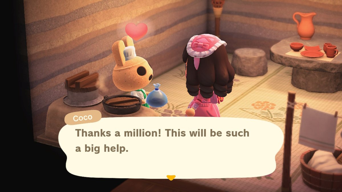 esutebann's tweet photo. i loved seeign them cook w their cute chef uniforms for the first time #AnimalCrossing #ACNH #NintendoSwitch https://t.co/ZYMA8ydgon