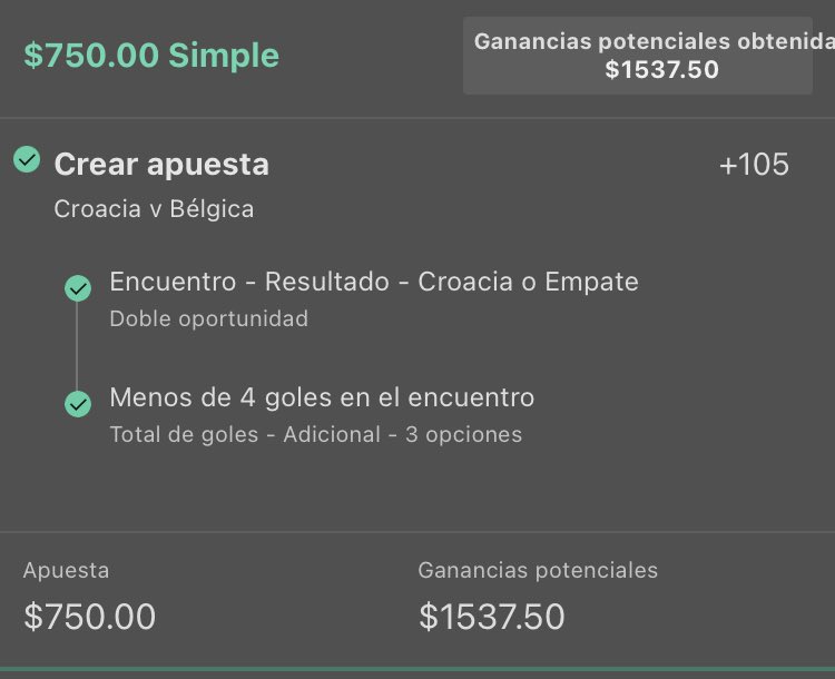 playerpicksmx's tweet photo. DÍA PERFECTO PLAYERS! ☺️

#Qatar2022 #FIFAWorldCup seguimos sumando día con día en el Grupo Premium 🔥✨🐍

✅Over 2,5 +130
✅Empate 1H +100
✅X/Croacia and Un3,5 +100
✅S Gnabry anota gol +100
✅Marcan Ambos + D Olmo Ov0,5 Tiros a Puerta +170

💰💰+10,15 Unidades sumadas hoy https://t.co/G8JYxWQG9s