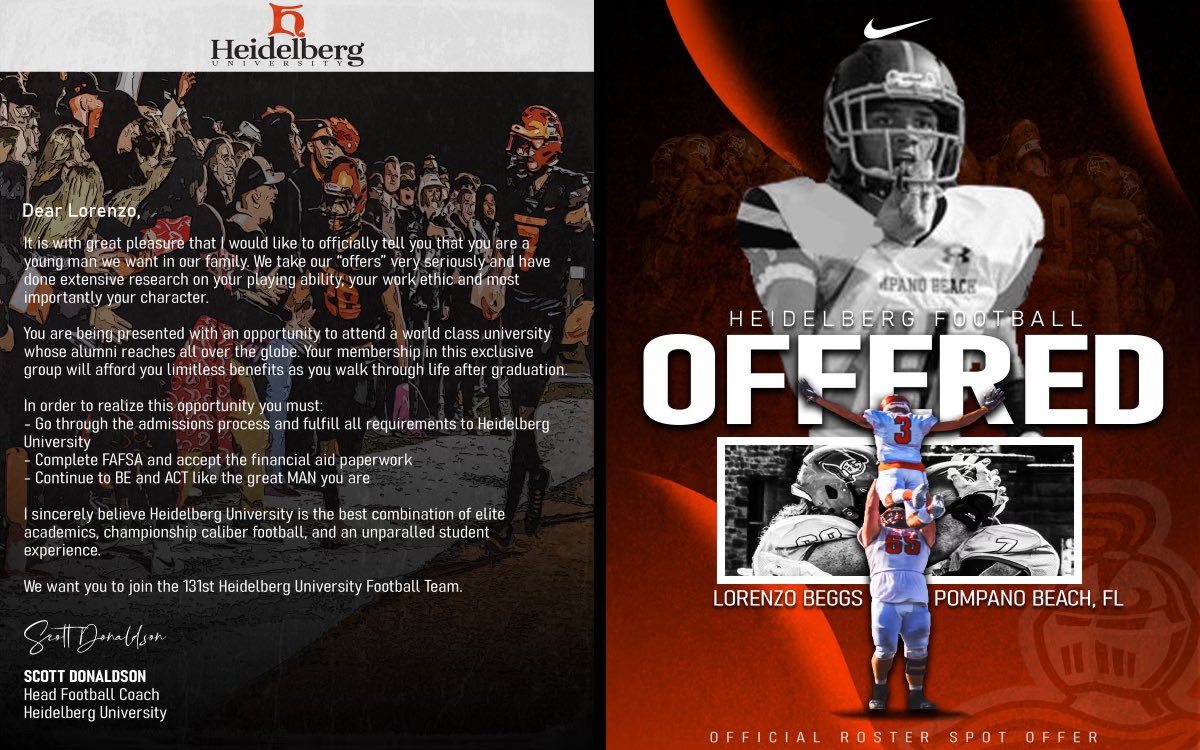 LorenzoBeggs (@lorenzobeggs) on Twitter photo Blessed to receive an offer from Heidleburg University #AGTG @Maxwe11uk <a href="/Coach_Firth/">Johnathan Firth</a> <a href="/CoachQMILLER/">Q. Miller</a> <a href="/CoachEagan1/">Coach Eagan</a> Blessed to receive an offer from Heidleburg University #AGTG @Maxwe11uk <a href="/Coach_Firth/">Johnathan Firth</a> <a href="/CoachQMILLER/">Q. Miller</a> <a href="/CoachEagan1/">Coach Eagan</a>