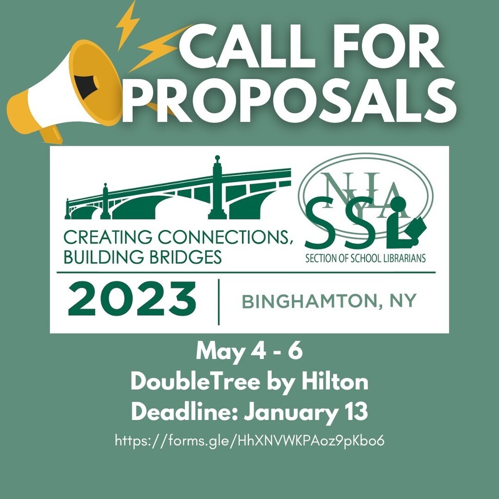 Share your wisdom with your colleagues! NYLA/SSL invites you to submit a presentation proposal for our annual spring conference! #leadoutloud #nyla #nylassl #schoollibrarian #schoollibrary #tlchat instagr.am/p/ClpCG4av_NX/