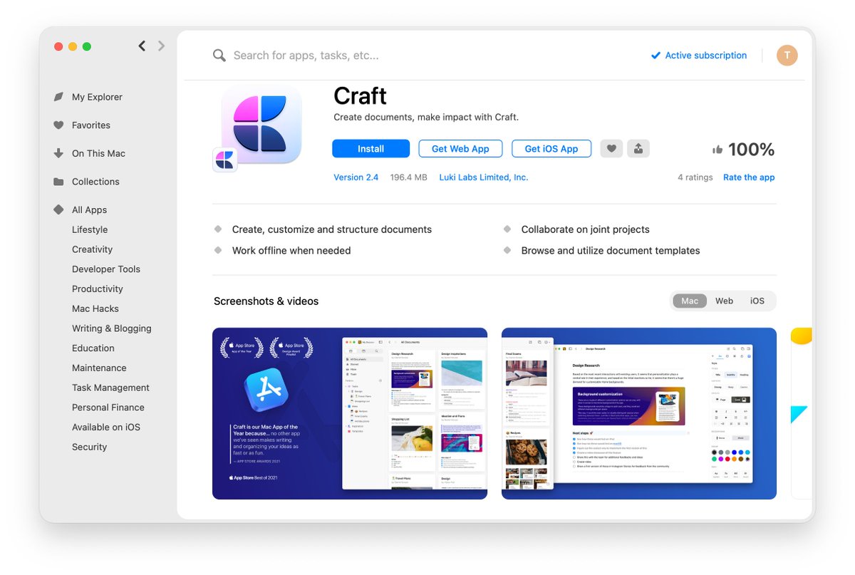 LearnOmniFocus's tweet image. Craft is an excellent complement to #OmniFocus that we&apos;ve featured in many of our courses: learnomnifocus.com/app/craft/

@craftdocsapp for Mac, iPhone, iPad, and web is now included in the outstanding @Setapp subscription. One more great reason to subscribe:  learnomnifocus.com/go/setapp