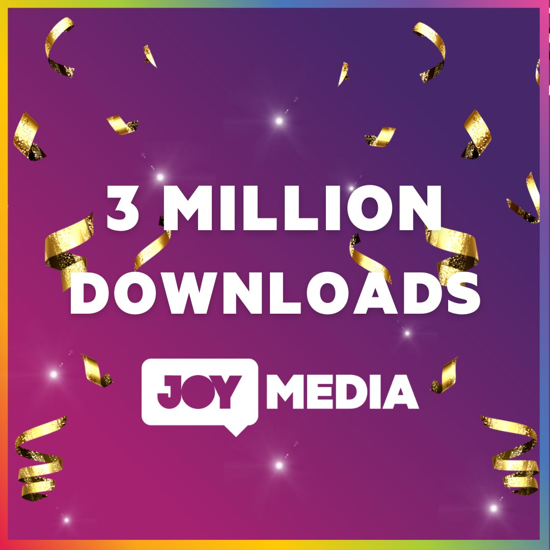 JOY949's tweet photo. We have just hit the three millionth download of JOY podcasts! JOY Media has the world's largest LGBTQIA+ library of podcasts, with 28,000 episodes uploaded.  Check out our Instagram or Facebook to see which show holds the most downloads. https://t.co/fJdgw1SIuD