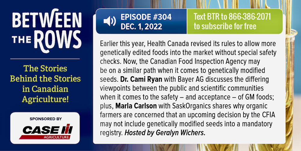 [NEW PODCAST] On this week’s ‘Between the Rows’ with <a href="/CamiDRyan/">Cami Ryan, PhD</a> <a href="/SaskOrganics/">SaskOrganics</a>: Genetically edited discourses about food. Download on Apple Podcasts at: ow.ly/JhbQ50LSYTV (Sponsored by <a href="/Case_IH/">Case_IH</a>) #cdnag
