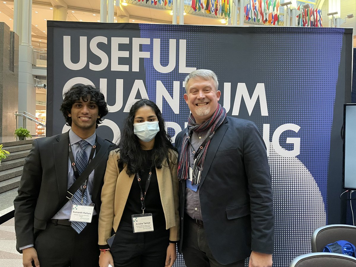 TJQLab's tweet photo. So who made the biggest impact at the Quantum World Congress? I have some strong evidence the correct answer is #TJQlab students. Asking questions, shaking hands, forging their own future. As always impressive… https://t.co/lgy8VS2zav
