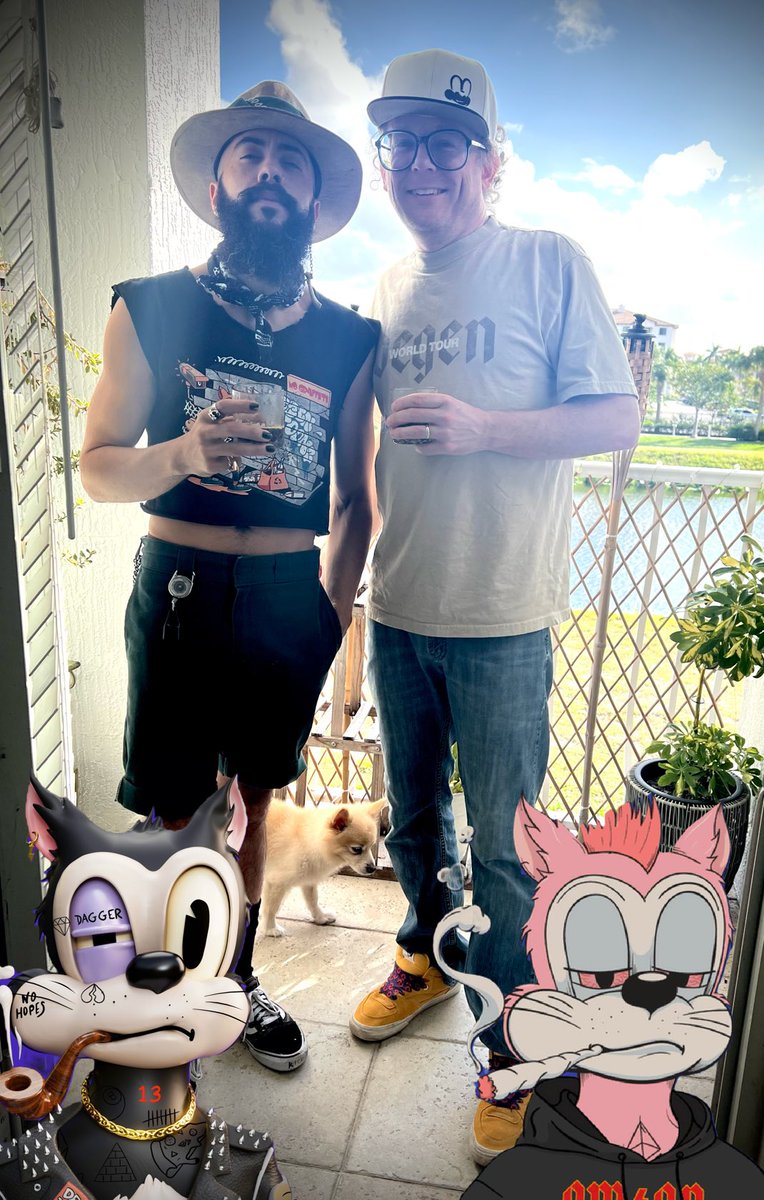 Getting ready for #ArtBaselMiami with my bruv <a href="/phishtube/">Moonz</a> and the rest of the <a href="/Beardsnbabes/">Beardsandbabes</a> crew. See you rascals there 😼⚡️☠️ <a href="/DeathByDegens/">DeathByDegens</a> #TOONZ <a href="/DegenToonz/">Degen Toonz</a> #stylist #barber #artist