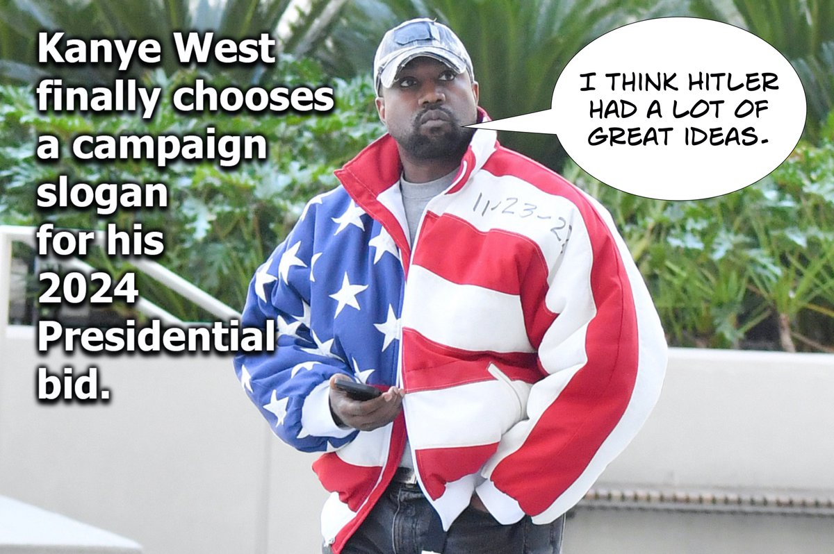 SustainableSong's tweet photo. What's perhaps most unsettling is that in 2022, this seems likely to have made his support among the GOP's most fervent MAGA base go up rather than down. #Nazi #KanyeWest #EspeciallyHitler https://t.co/alTarR9QeC