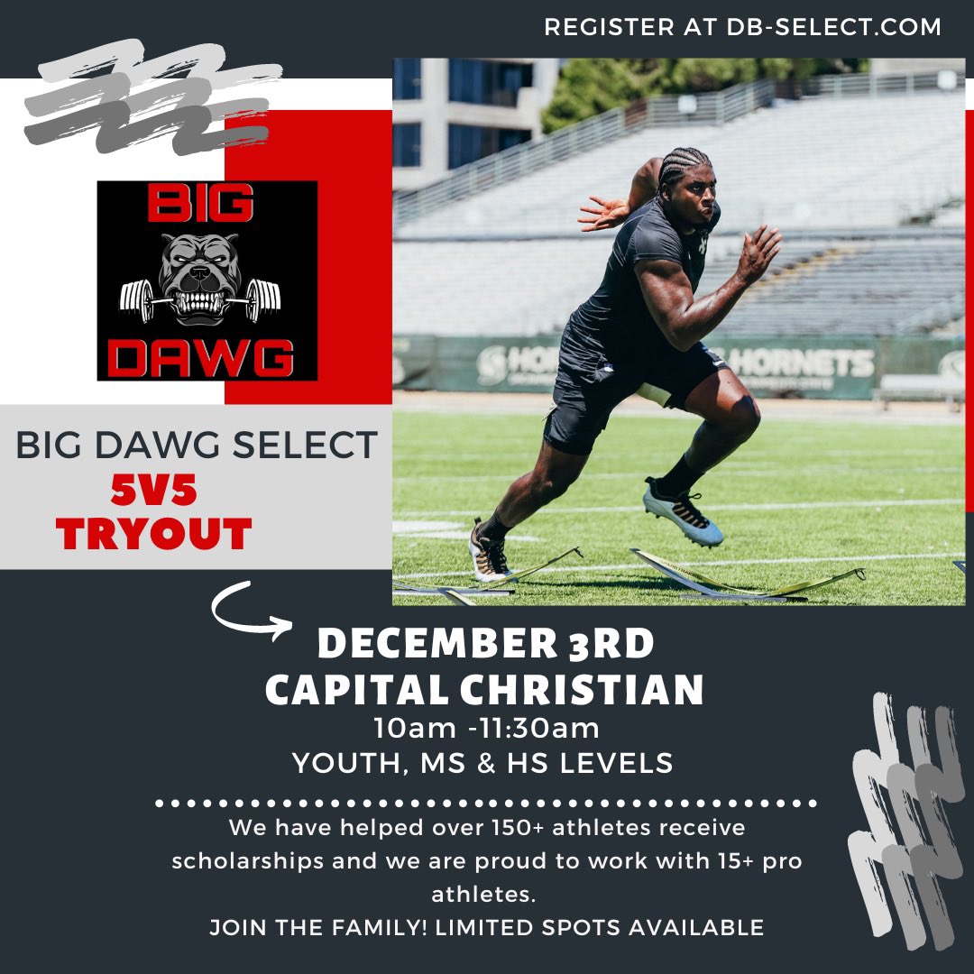 IAmTDowns's tweet photo. Big Dawgs, What’s up? !! If you're interested in joining our Family and off season training which includes:

5v5
Position Training
Speed &amp; Agility
Film Study

December 3rd Youth/ Middle/ High school Register for their 'Program Evals 
https://t.co/3hX4R2gqBW https://t.co/uycnJMGr6L