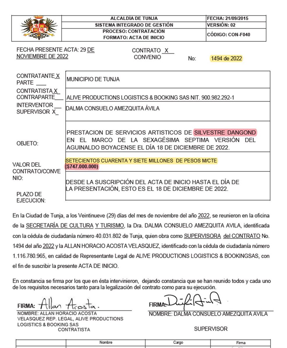 johnhache's tweet photo. #OJO Con el presunto sobrecosto en la contratación de artistas y logística del #AguinaldoBoyacense, el alcalde @FunemeAlejandro debe explicar el $ del evento. La @Contraloritunja debe poner la lupa en los contratos y responderle a los Tunjanos. Es el dinero de nuestros impuestos. https://t.co/RBWoTPxTDE