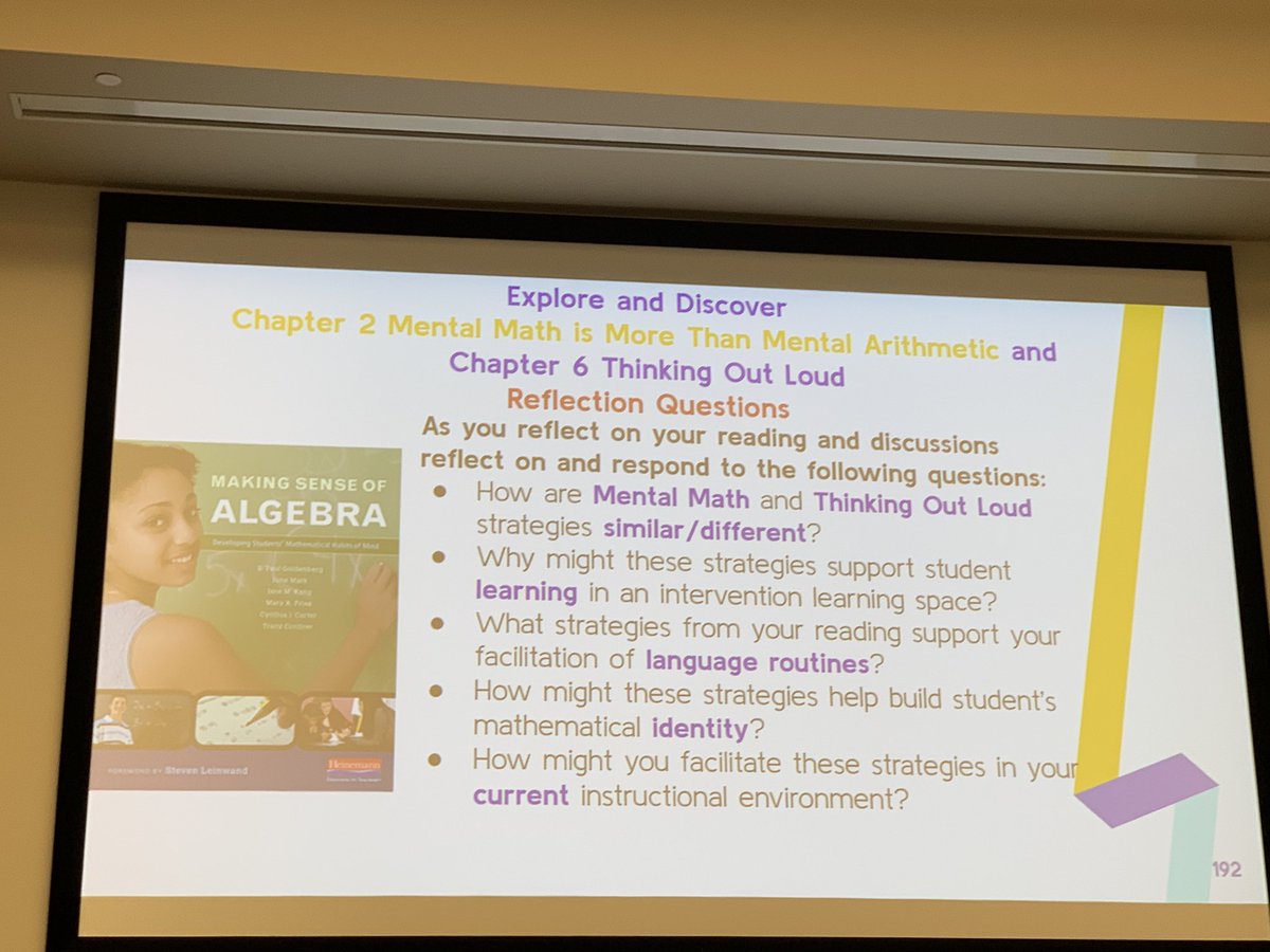 JGumzTeach's tweet photo. RCS Secondary Math Interventionists  engaged in professional learning @OaklandSchools “Strengthening Math Intervention” and developing student capacity in Language and Algebraic Habits of mind through Tier 1 protocols. @Curriculum_RCS @rochcommschools @RCSmath https://t.co/ysXpW53qNq