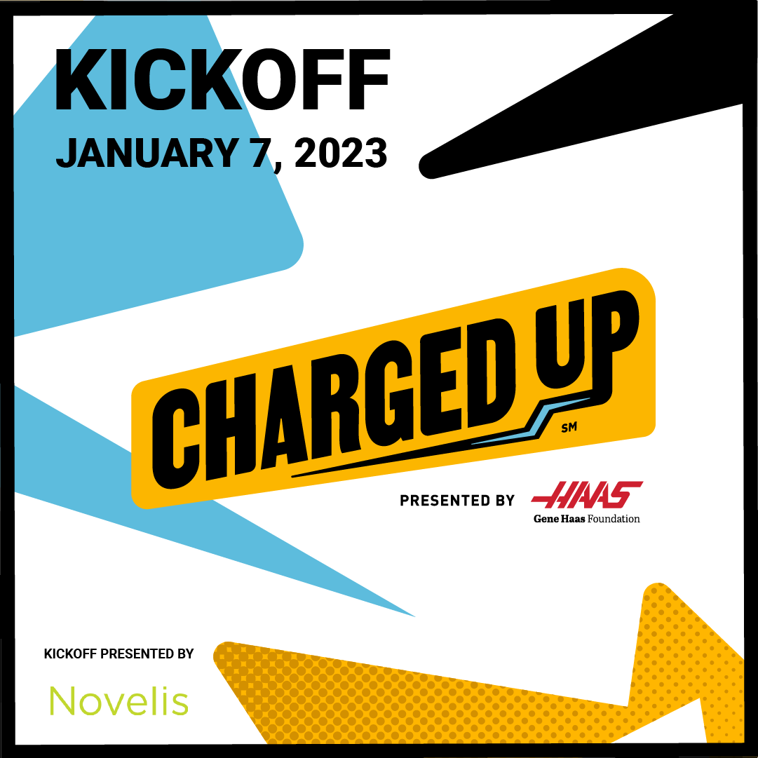 The @FRCTeams #CHARGEDUP presented by Haas season starts next month at the FIRST Robotics Competition Kickoff presented by @Novelis! Tune in to FIRSTtv January 7 at 12PM ET for the big game reveal. Learn more: hubs.ly/Q01sSD_40 #genehaasfoundation #FIRSTENERGIZE