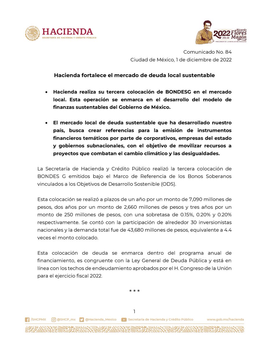 Hacienda_Mexico's tweet photo. Hacienda fortalece el mercado de deuda local sustentable.

https://t.co/y8Ms39koGc https://t.co/2jKZsXvoO4
