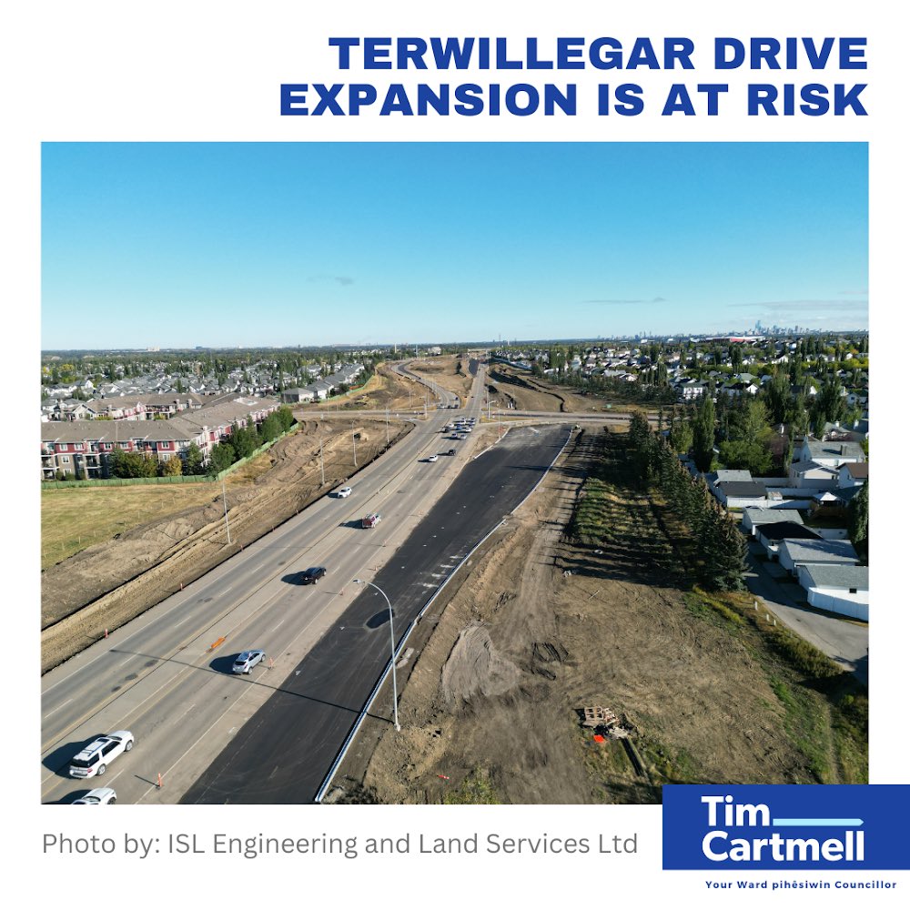 Terwillegar Drive Expansion is at risk. Making life less safe for Southwest Edmonton families. Read my latest blog to learn how to show your support: timcartmell.ca/terwillegar_dr… #yeg #yegcc #yegbudget