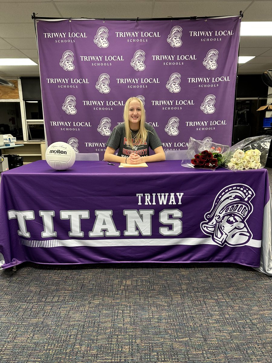 TriwayAthletics's tweet photo. Congratulations to Jaymes Gilbert who officially signed to continue her academic and volleyball careers at Malone! Jaymes wrapped up one of the best volleyball careers ever at Triway and is a huge addition for the Pioneers. Congrats to Jaymes and her family! https://t.co/dUH1VDSEQ4