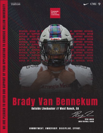 I have officially received a verbal offer from Carnegie Mellon University! <a href="/CoachRyanLarsen/">Ryan Larsen</a> <a href="/Coach_Amakihe/">Coach A</a>