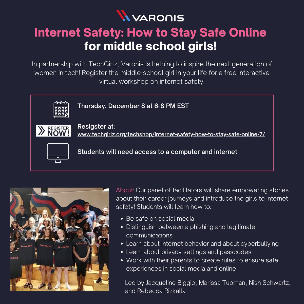 tolje's tweet photo. Internet Safety for middle school girls! The world can be scary, so let's help protect our children!

Sign up at: https://t.co/sZISR4JEnL https://t.co/28QYWSg5RC