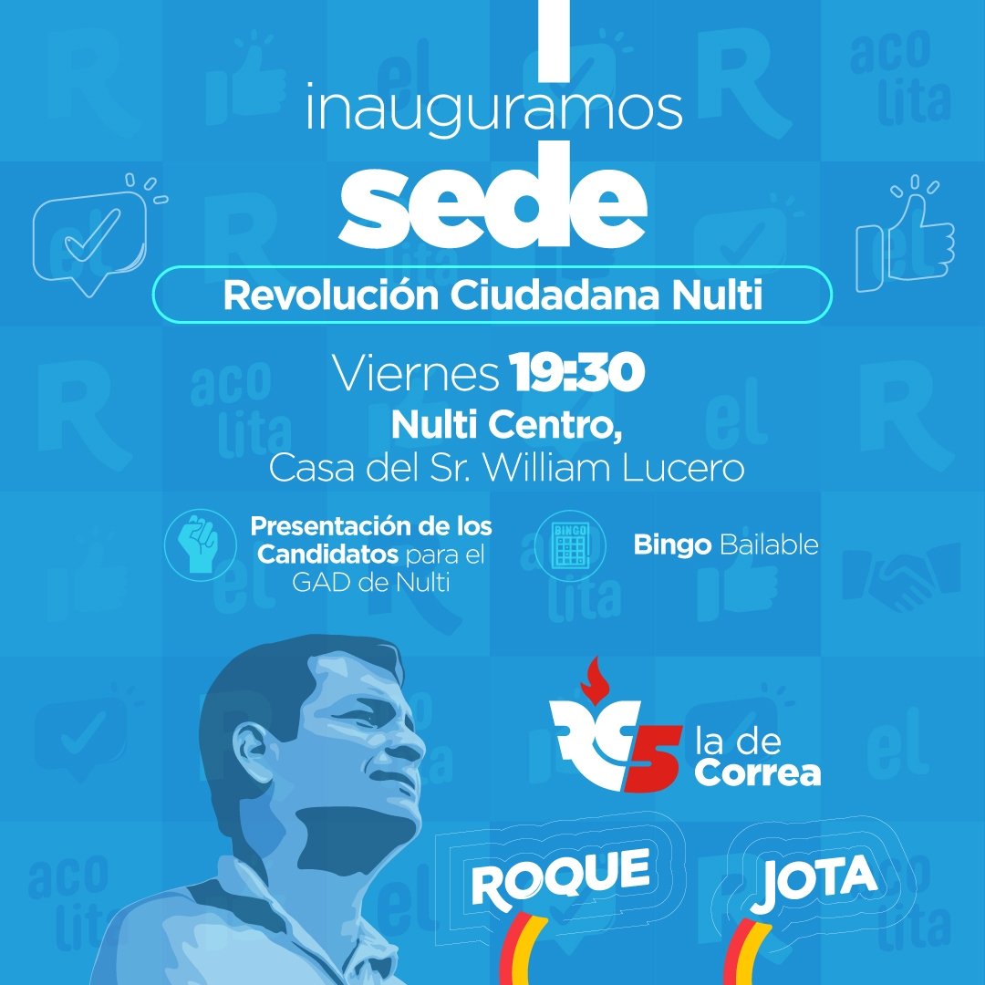 RoqueOrdonezEc's tweet photo. ¡Inauguramos nueva casa 🏠en #Nulti 👊🏽! 
🙌🏻Te invitamos a la presentación de nuestros candidatos a la junta parroquial, disfrutemos del bingo bailable organizado por la parroquia.
¡Bienvenid@s! 
#JuntosRecuperemosCuenca 
#Roque2023
 @RC5Azuayoficial @RC5Oficial @MashiRafael https://t.co/0c4ZQzssI7