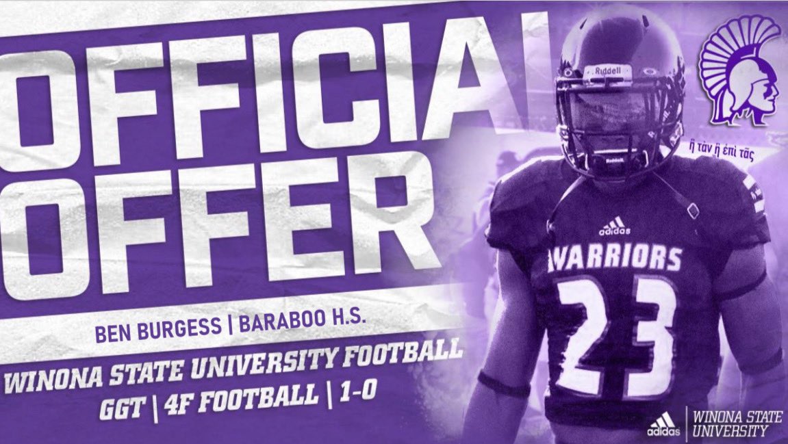 After an awesome call with <a href="/Coach_Bergy/">Brian Bergstrom</a> I am proud to say I have received my first D2 offer from <a href="/WinonaState_FB/">Winona State Football</a> !!
<a href="/PeteMenage/">Pete Menage</a> <a href="/Max_Race/">Max Race</a>