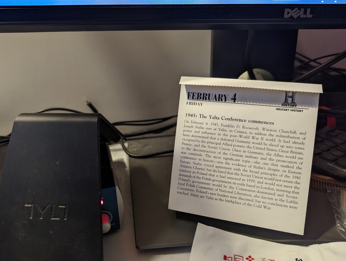 Looking at a history calendar my wife gave me for Chirstmas last year... I guess it took too much effort to read a paragraph every day...