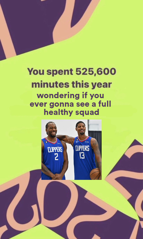 ClippersEdits's tweet photo. Spotify Wrapped just dropped! @LAClippers #ClipperNation https://t.co/FX9RNut2vH