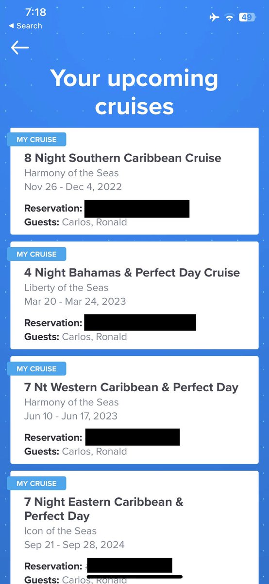 StarzzCarlos's tweet image. Now that Covid-19 restrictions are gone….
We are booked with @RoyalCaribbean till 2024. I’m sure we will add a few more in between. #DiamondPlus here we come!
