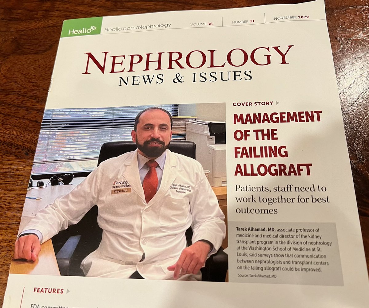 In the mail 📪 today - hey I know him! Congrats <a href="/TransplantPulse/">Tarek Alhamad</a> for a terrific feature story emphasizing importance of #teamwork to achieve best kidney transplant outcomes. <a href="/WUTransplant/">WU Transplant Neph</a> has a truly outstanding team!! 🙌🔥  @WUDeptMedicine <a href="/WashUSurgery/">WashU Medicine Department of Surgery</a> 

healio.com/news/nephrolog…