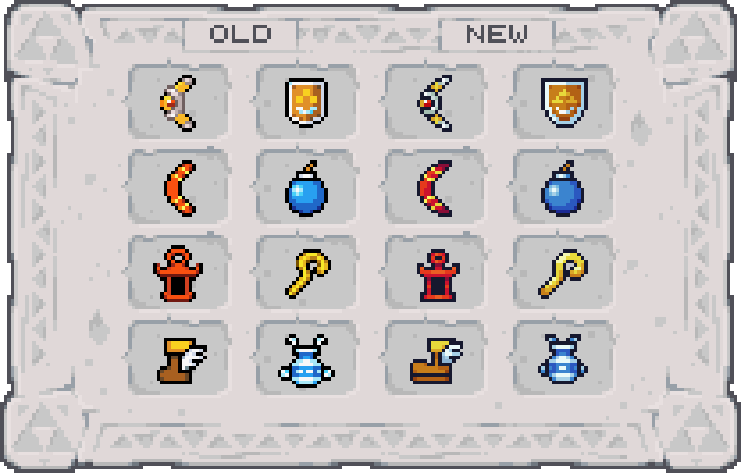 MiiniFern's tweet image. Finally back on twitter! Today I decided to retexture some of the #minishcap items from #zelda !
#pixelart #nintendo #ドット絵