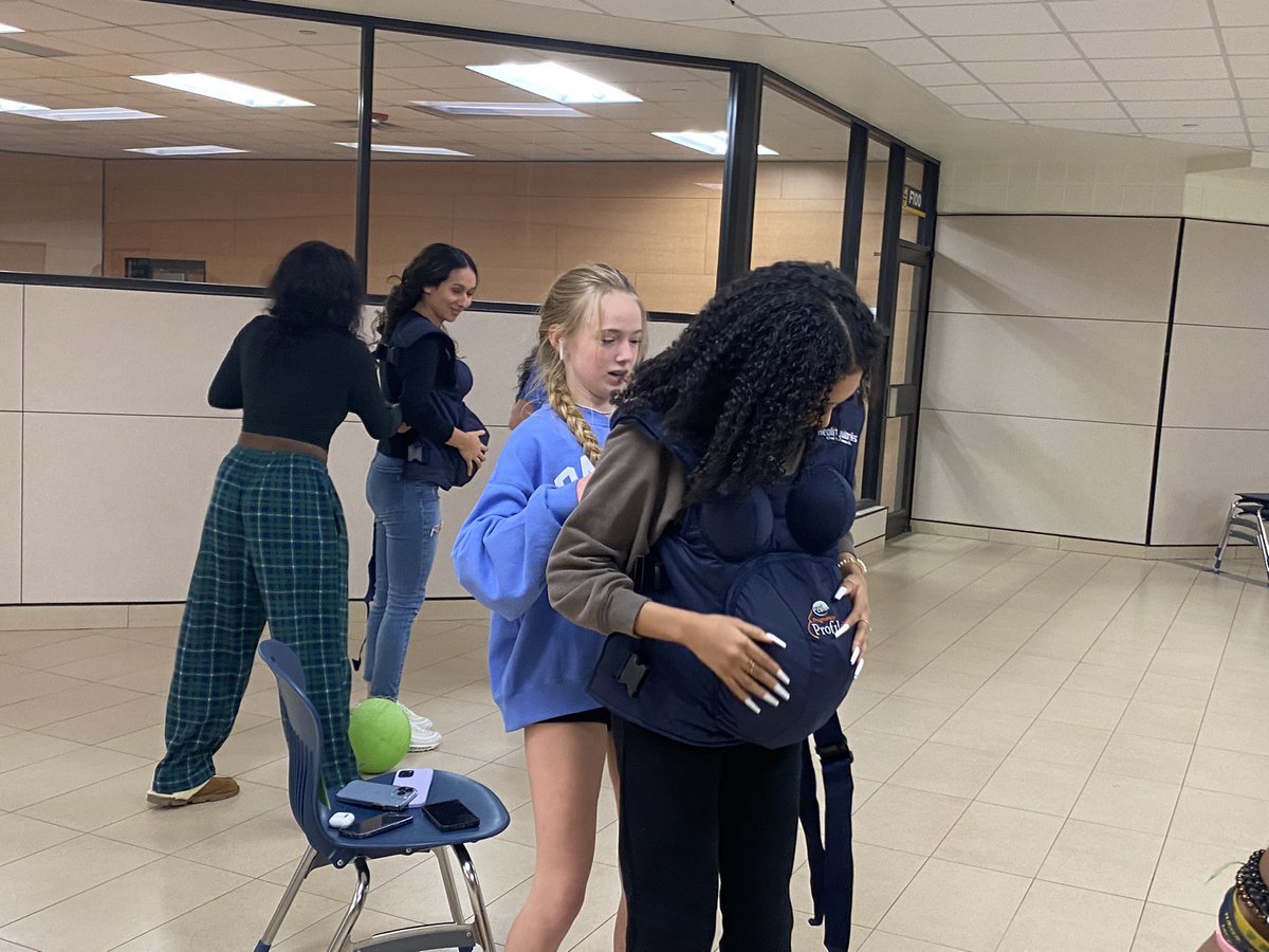 Justin_D_James's tweet photo. If you’re not having fun while learning, you’re not doing it right! @rosana_adams Child Development classes identified the challenges of pregnancy through a relay race. Not pictured: the inquiry &amp; reflection done before/after the relays! @MHSLions #CTExcellence #LionsAreLearning https://t.co/uP7NRZc85l