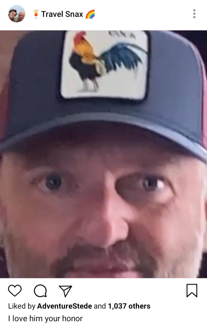 Lucius IG : image of Pete. Caption reads "I love him your honor" 