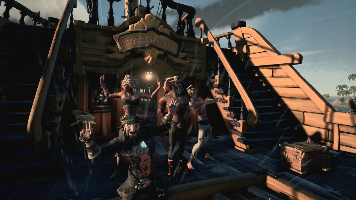 sshteeve's tweet image. Great sail tonight in defense of Athena on the @SeaOfThieves !

Sunk &amp;amp; Disorderly went 3 -2 in the end I believe with the formidable crew of @j0toro McMoo and Elkee!

Some incredible battles fought.

#BeMorePirate
#SunkAndDisorderly
#ABrigTooFar
#CaughtSlooping