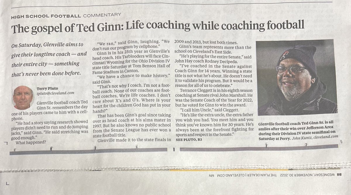 TheSystemandUs's tweet photo. Coach Ted Ginn Sr. Is highlighted by a Cleveland Newspaper @clevelanddotcom for his contributions and vision. Take a read. https://t.co/6elVHEBuLH https://t.co/Ue7CjCsQ3P