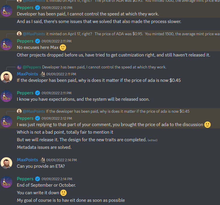 25MaxPoints's tweet photo. Why does the #CNFTCommunity allow owners like @PeppersCK  to keep minting projects and being active in the community when he clearly took lots of money for a system he lied about and has never delivered? @Cypherkicks https://t.co/sEsg35MZUr